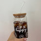 White Cup of Happy Smiley Iced Coffee Glass
