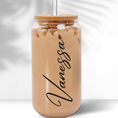 Custom Personalized Iced Coffee Glass